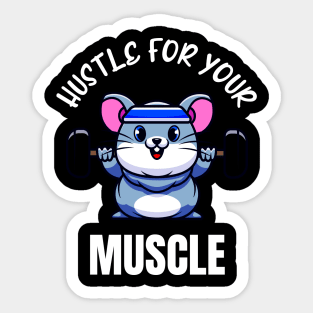 Funny Workout Mouse Weight Training Bodybuilder Sticker